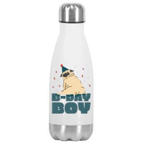 Birthday Boy Pug Stainless Steel Insulated Water Bottle