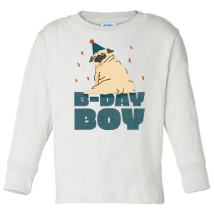 Birthday Boy Pug Toddler Long Sleeve Shirt