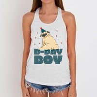 Birthday Boy Pug Women's Knotted Racerback Tank