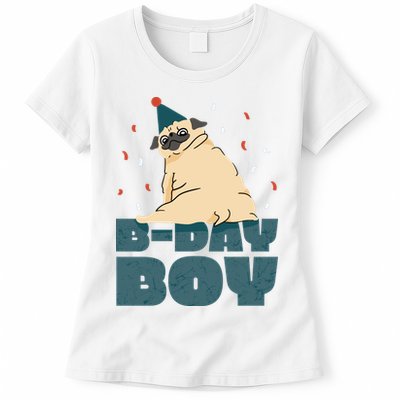 Birthday Boy Pug Womens T-Shirt