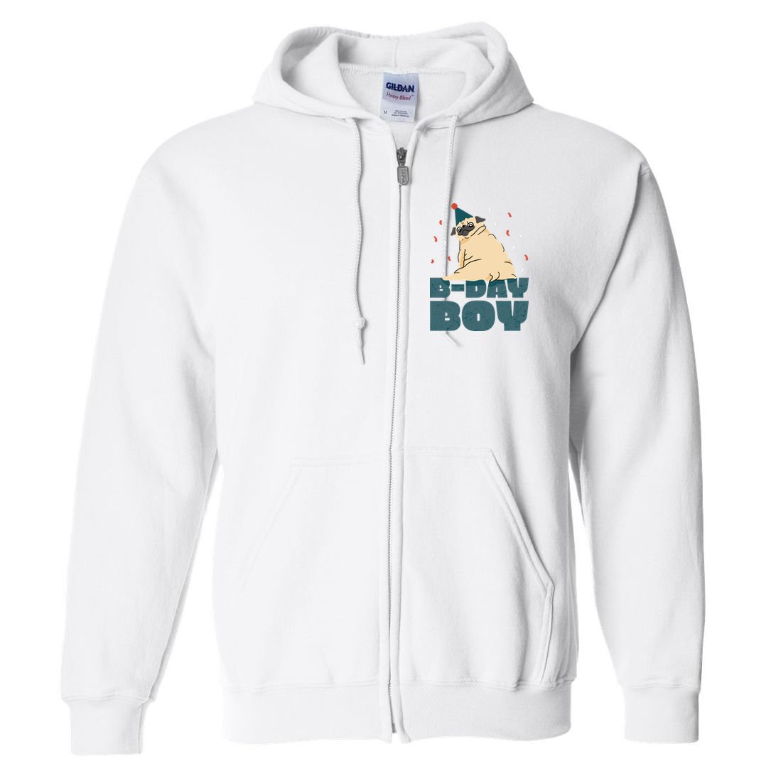 Birthday Boy Pug Full Zip Hoodie