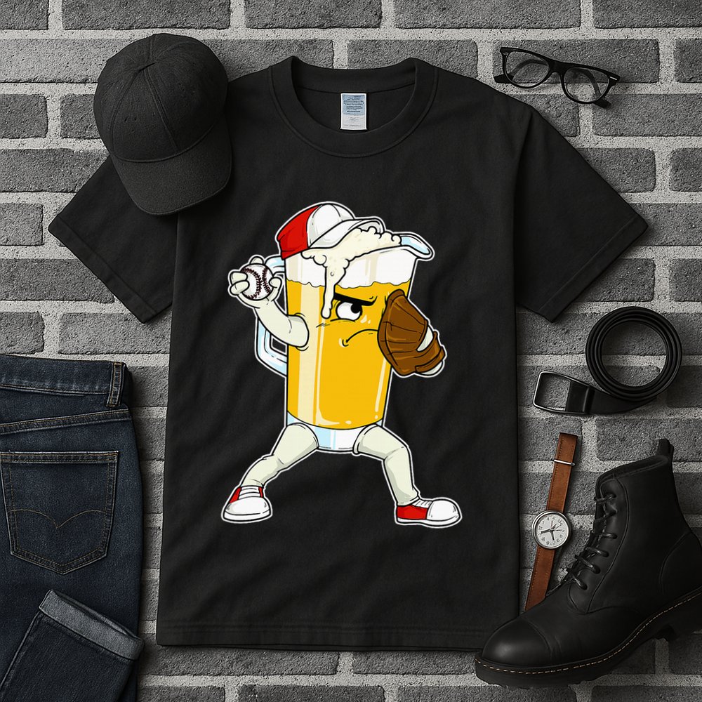 Beer Baseball Pitcher Pub Tall T-Shirt