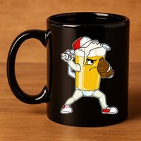 Beer Baseball Pitcher Pub 11oz C Handle Ceramic Mug