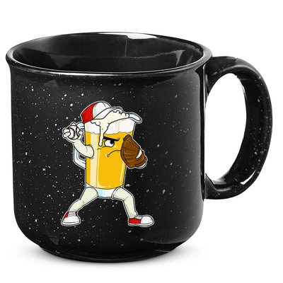 Beer Baseball Pitcher Pub 15oz Campfire Ceramic Mug