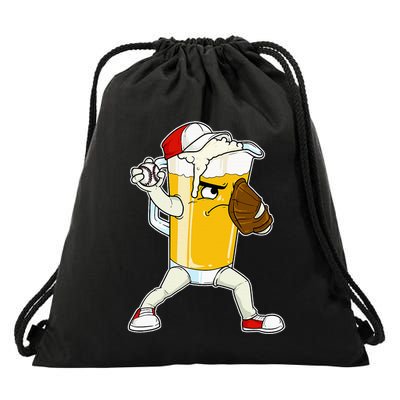 Beer Baseball Pitcher Pub Drawstring Bag
