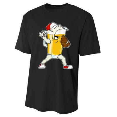 Beer Baseball Pitcher Pub Performance Sprint T-Shirt