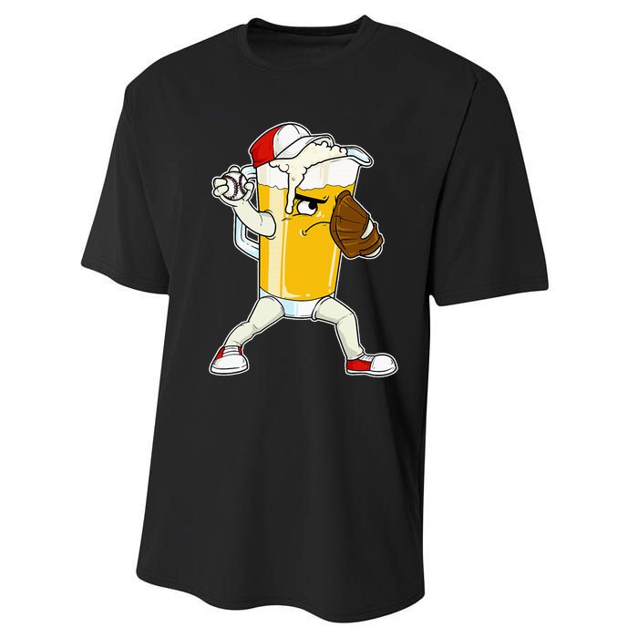 Beer Baseball Pitcher Pub Performance Sprint T-Shirt