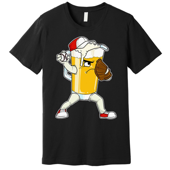 Beer Baseball Pitcher Pub Premium T-Shirt