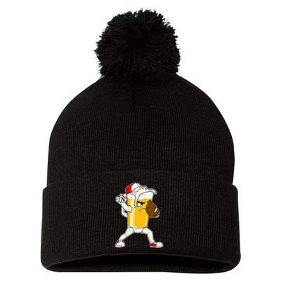 Beer Baseball Pitcher Pub Pom Pom 12in Knit Beanie