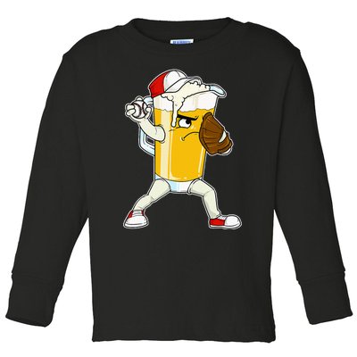 Beer Baseball Pitcher Pub Toddler Long Sleeve Shirt