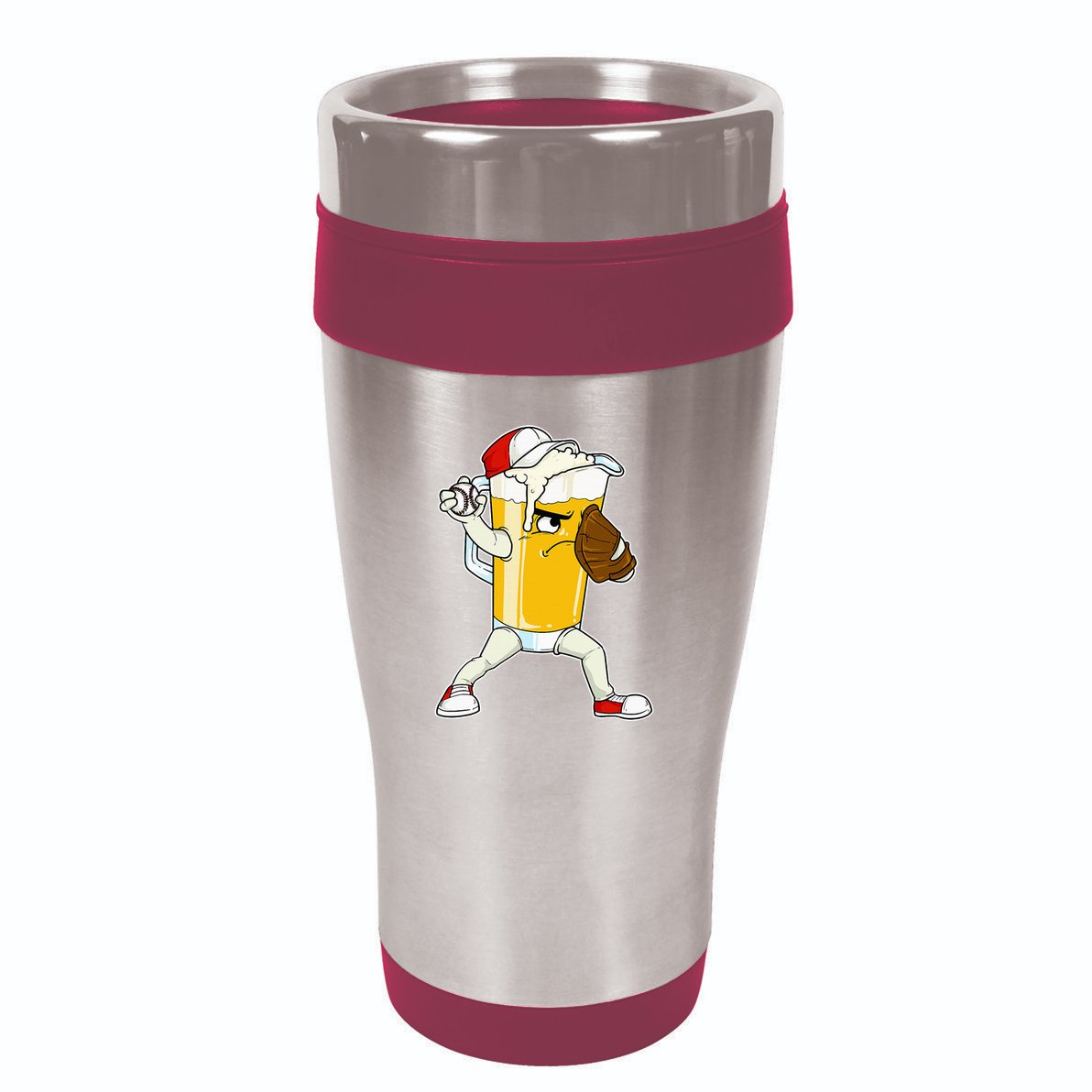 Beer Baseball Pitcher Pub 16oz Travel Tumbler