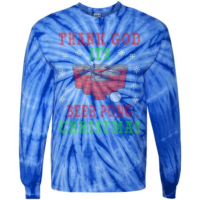 Beerpong Beer Pong Christmas Ing Game Gift Tie-Dye Long Sleeve Shirt