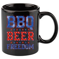 BBQ Beer Freedom 11oz C Handle Ceramic Mug
