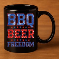 BBQ Beer Freedom 11oz C Handle Ceramic Mug