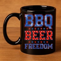 BBQ Beer Freedom 11oz C Handle Ceramic Mug