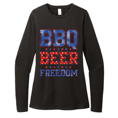 BBQ Beer Freedom Womens CVC Long Sleeve Shirt