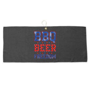 BBQ Beer Freedom Large Microfiber Waffle Golf Towel