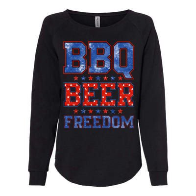 BBQ Beer Freedom Womens California Wash Sweatshirt