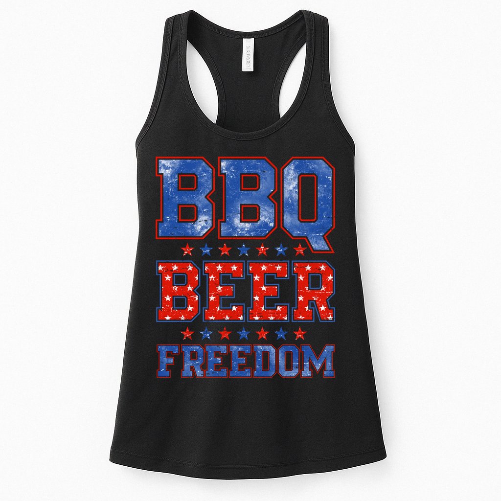 BBQ Beer Freedom Womens Tank Top