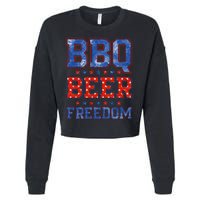 BBQ Beer Freedom Cropped Pullover Crew