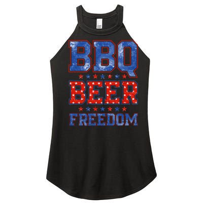 BBQ Beer Freedom Women’s Perfect Tri Rocker Tank