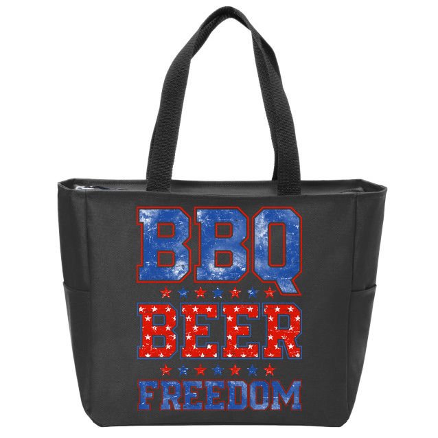BBQ Beer Freedom Zip Tote Bag