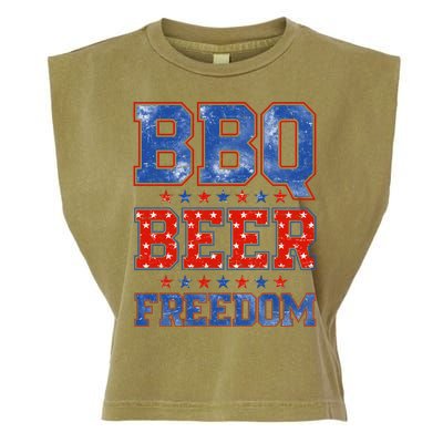 BBQ Beer Freedom Garment-Dyed Women's Muscle Tee