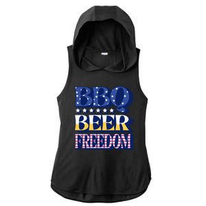 BBQ Beer Freedom Patriotic Ladies PosiCharge Tri-Blend Wicking Draft Hoodie Tank