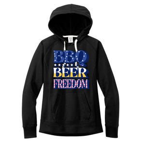 BBQ Beer Freedom Patriotic Women's Fleece Hoodie