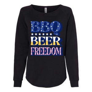 BBQ Beer Freedom Patriotic Womens California Wash Sweatshirt