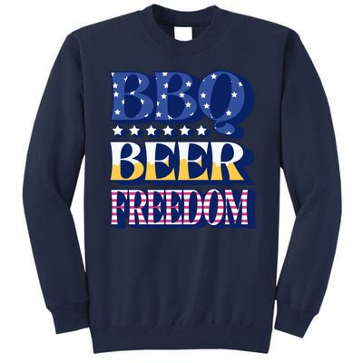 BBQ Beer Freedom Patriotic Tall Sweatshirt