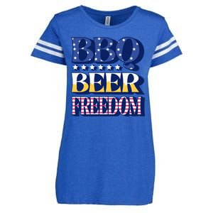 BBQ Beer Freedom Patriotic Enza Ladies Jersey Football T-Shirt