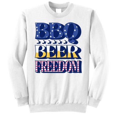 BBQ Beer Freedom Patriotic Sweatshirt