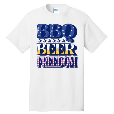 BBQ Beer Freedom Patriotic Tall T-Shirt