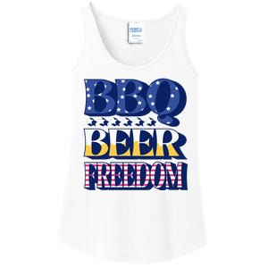 BBQ Beer Freedom Patriotic Ladies Essential Tank