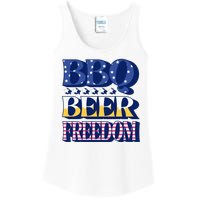 BBQ Beer Freedom Patriotic Ladies Essential Tank