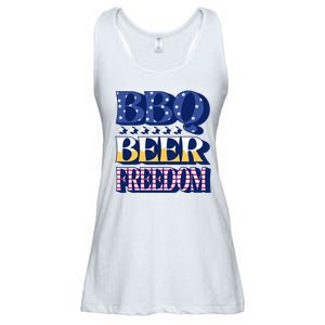 BBQ Beer Freedom Patriotic Ladies Essential Flowy Tank