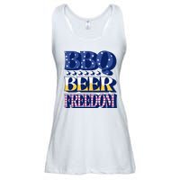 BBQ Beer Freedom Patriotic Ladies Essential Flowy Tank