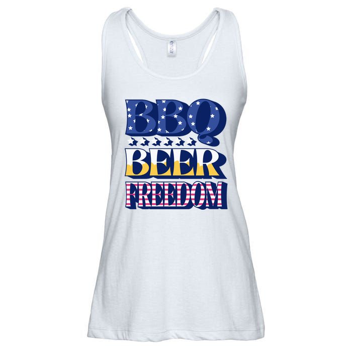 BBQ Beer Freedom Patriotic Ladies Essential Flowy Tank