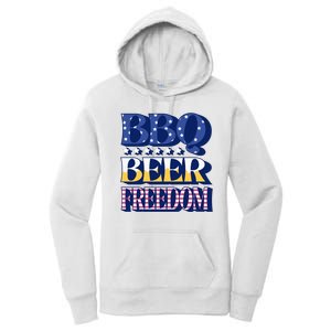 BBQ Beer Freedom Patriotic Women's Pullover Hoodie