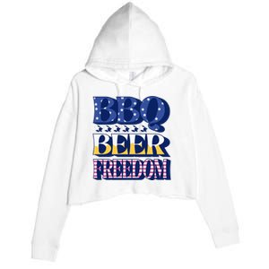 BBQ Beer Freedom Patriotic Crop Fleece Hoodie