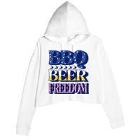 BBQ Beer Freedom Patriotic Crop Fleece Hoodie