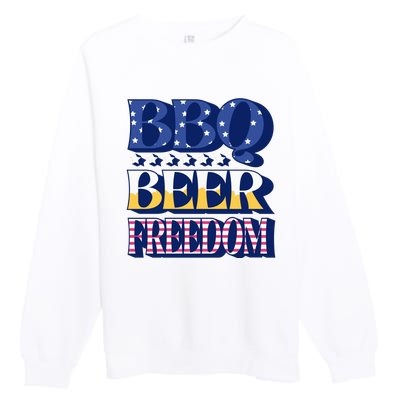 BBQ Beer Freedom Patriotic Premium Crewneck Sweatshirt