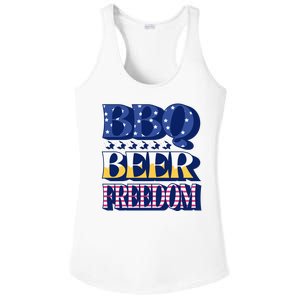 BBQ Beer Freedom Patriotic Ladies PosiCharge Competitor Racerback Tank