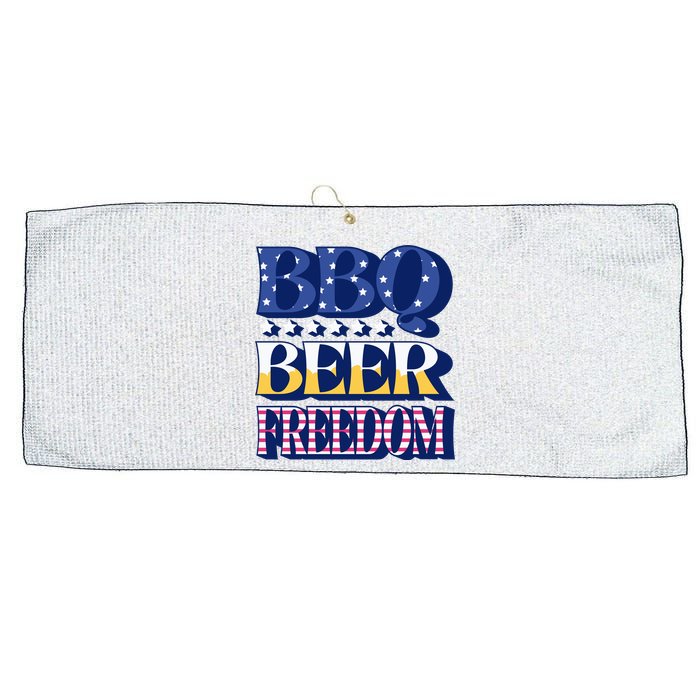 BBQ Beer Freedom Patriotic Large Microfiber Waffle Golf Towel