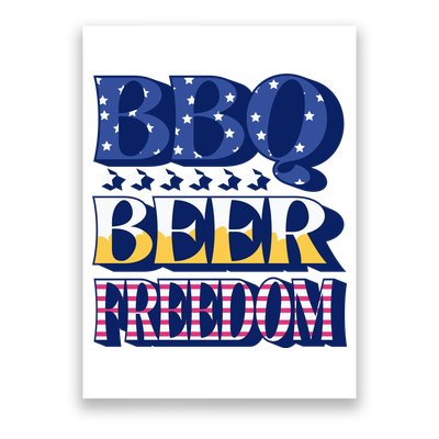 BBQ Beer Freedom Patriotic Poster