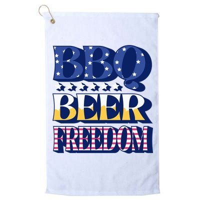 BBQ Beer Freedom Patriotic Golf Towel