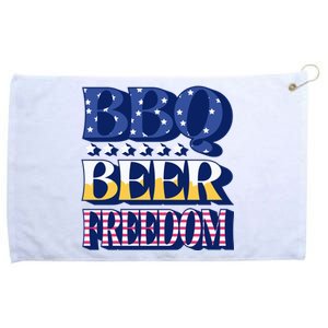 BBQ Beer Freedom Patriotic Grommeted Golf Towel