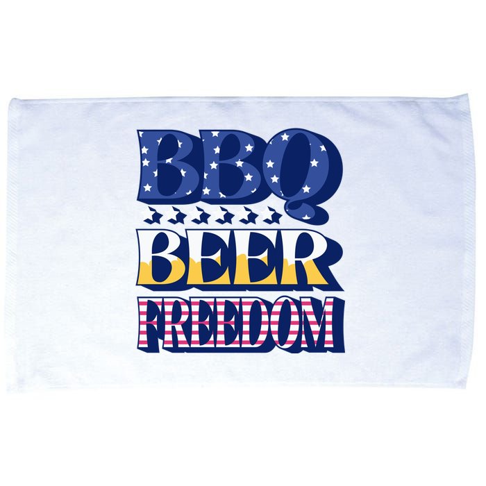 BBQ Beer Freedom Patriotic Microfiber Hand Towel