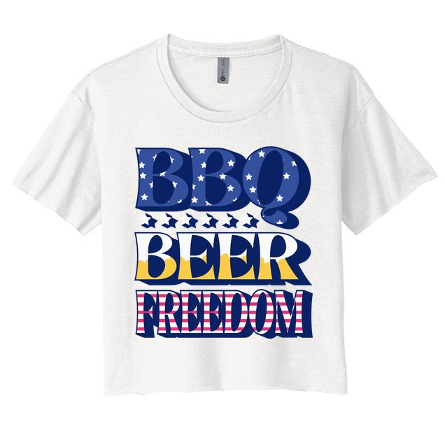 BBQ Beer Freedom Patriotic Crop Top